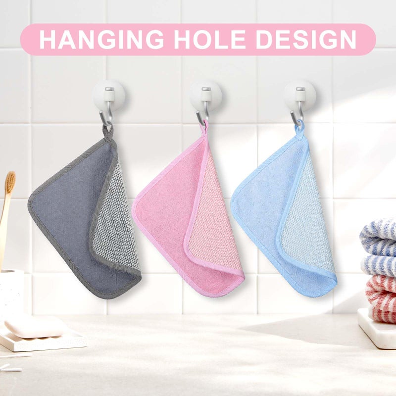Molain 20 Pcs Exfoliating Washcloths, Double Sided Wash Cloths for Showering, Exfoliating body scrubber, Exfoliating Shower Towel for Women and Men - Image 3
